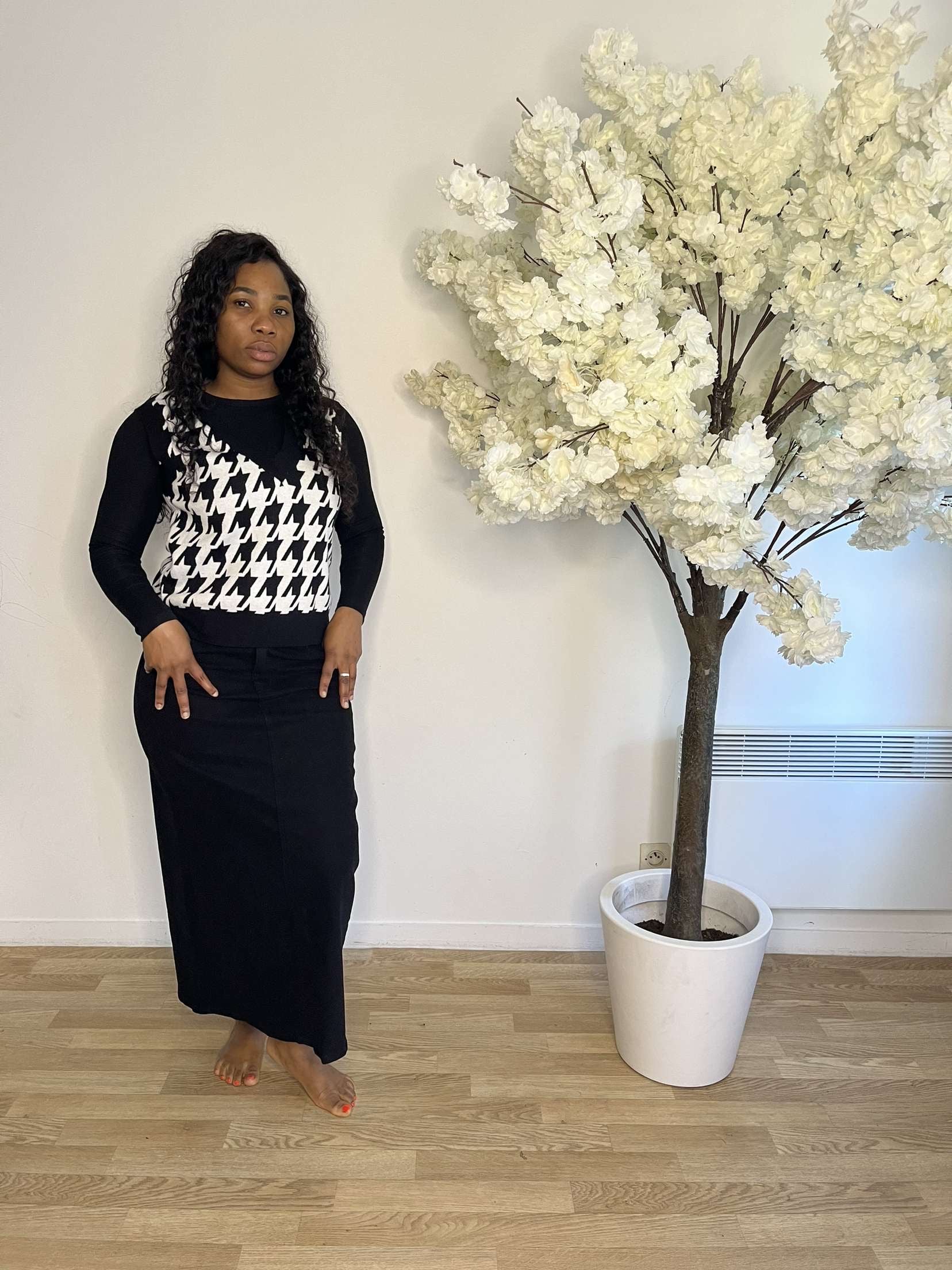 Jupe en jeans sans fente plusieurs modèles et couleurs