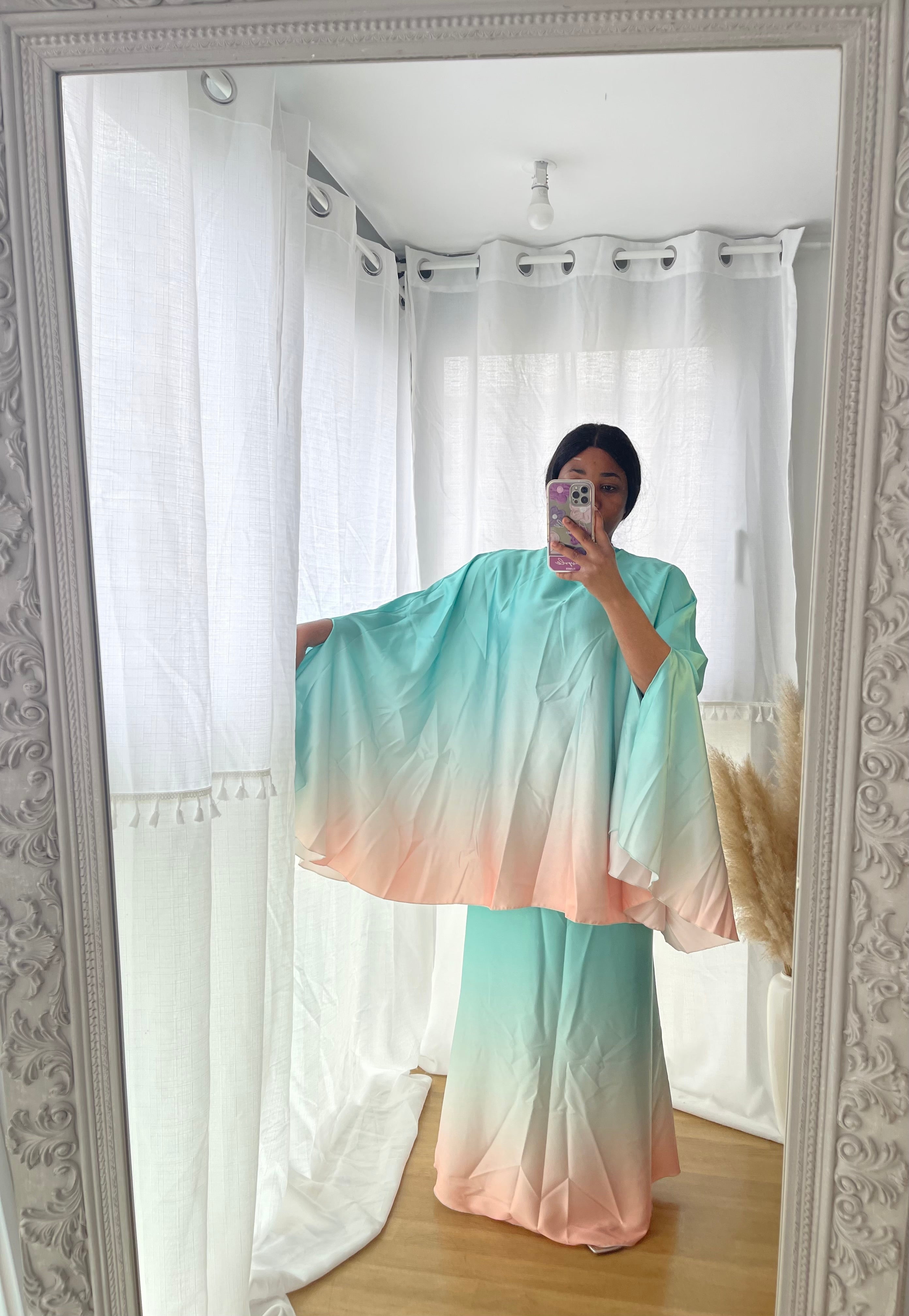 Ensemble jupe satiner dégradé