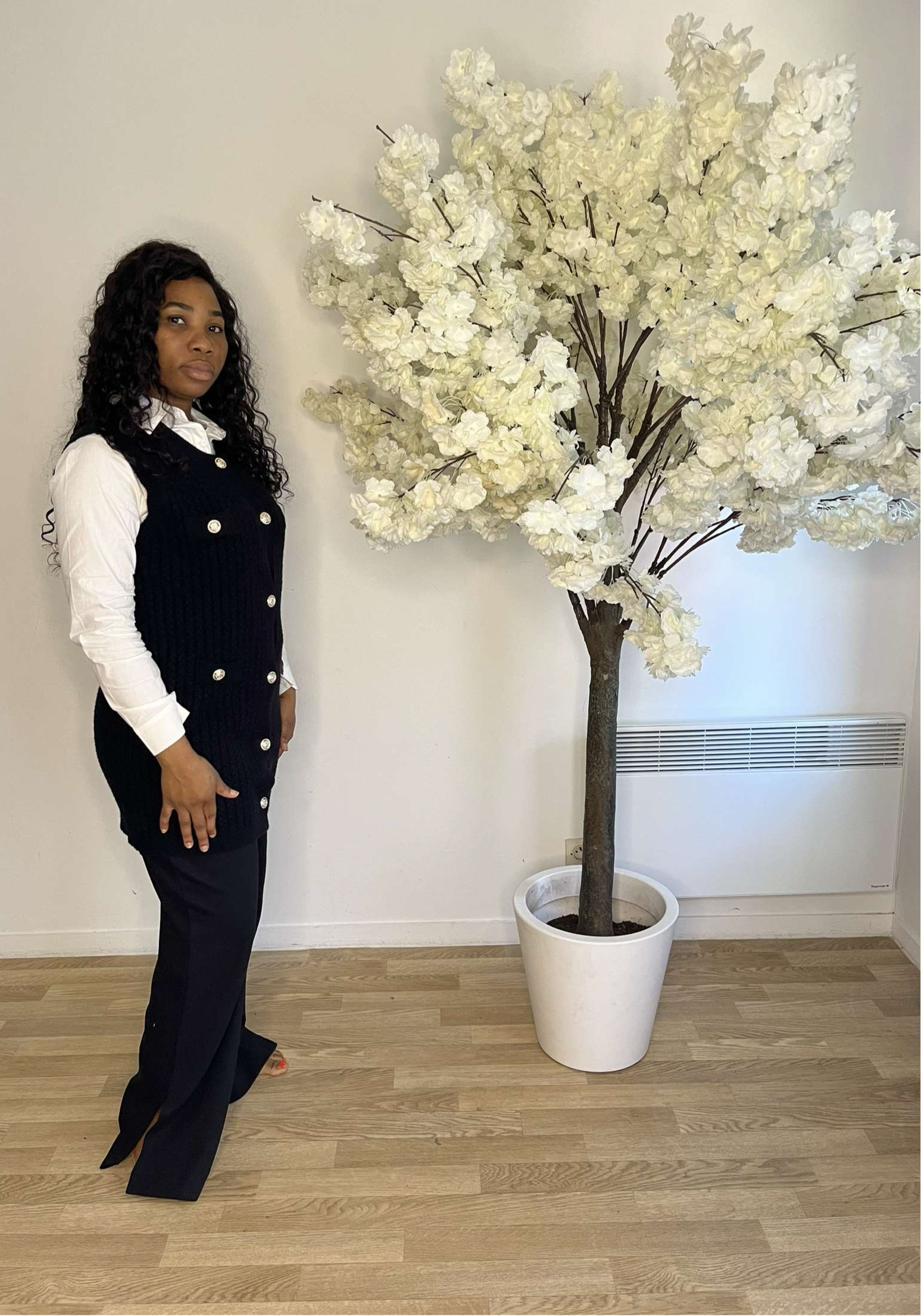 Gilet mi longue bouton doré