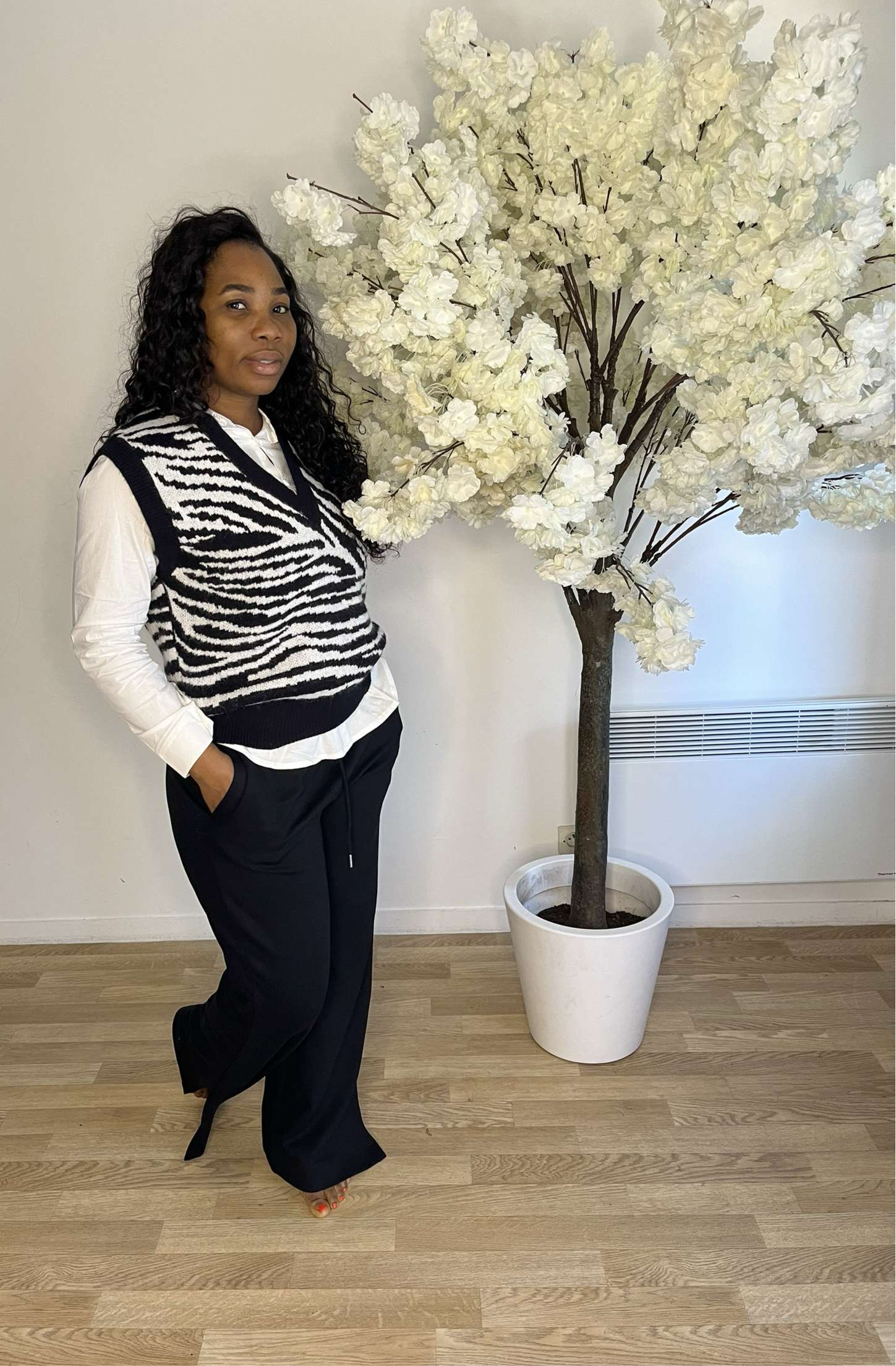 Pull imprimé zèbre