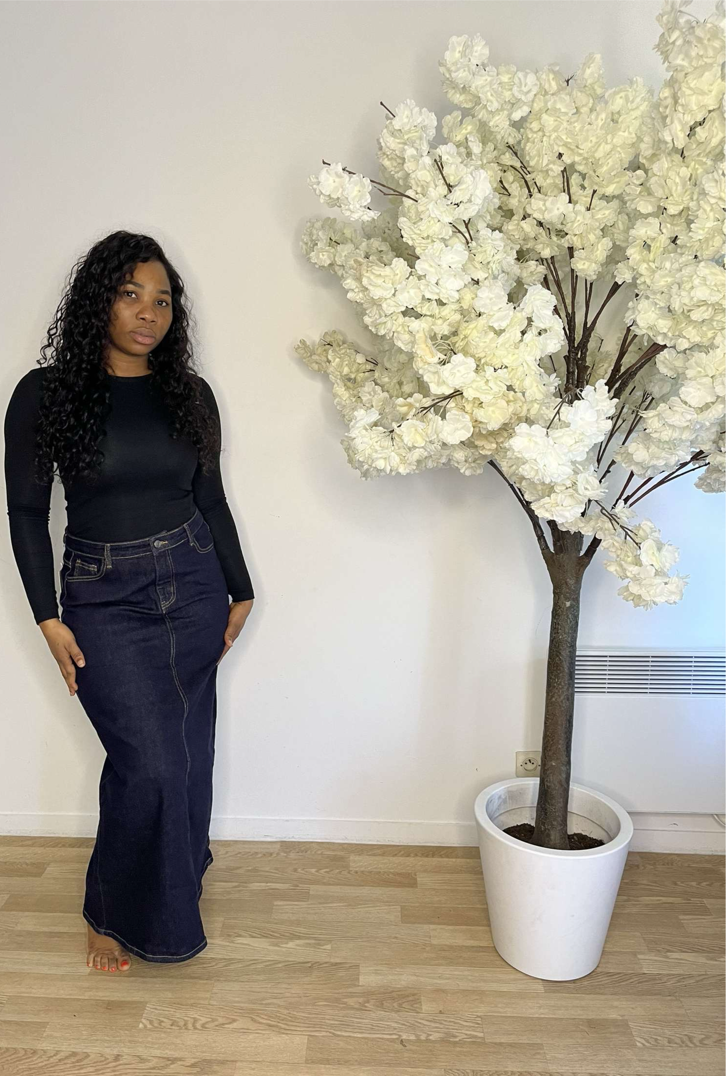 Jupe en jeans sans fente plusieurs modèles et couleurs