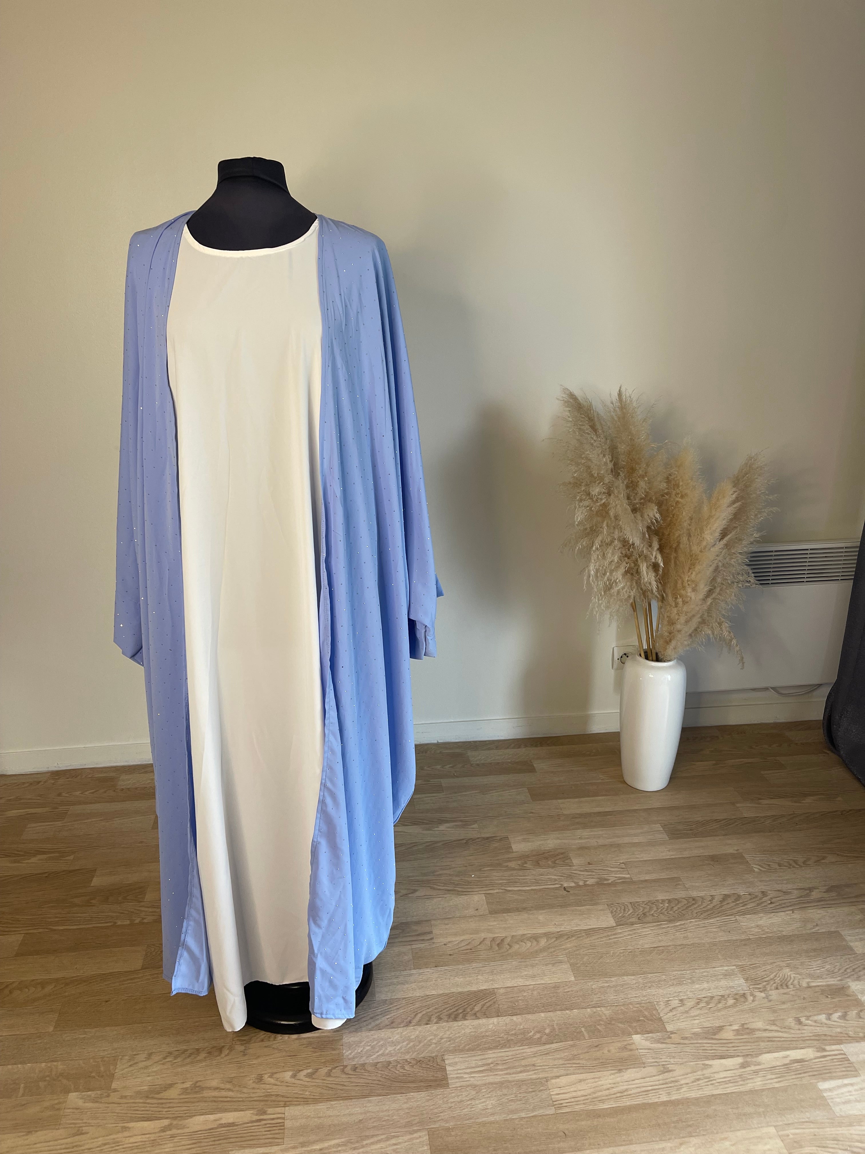 Kimono long farasha à strass taille unique