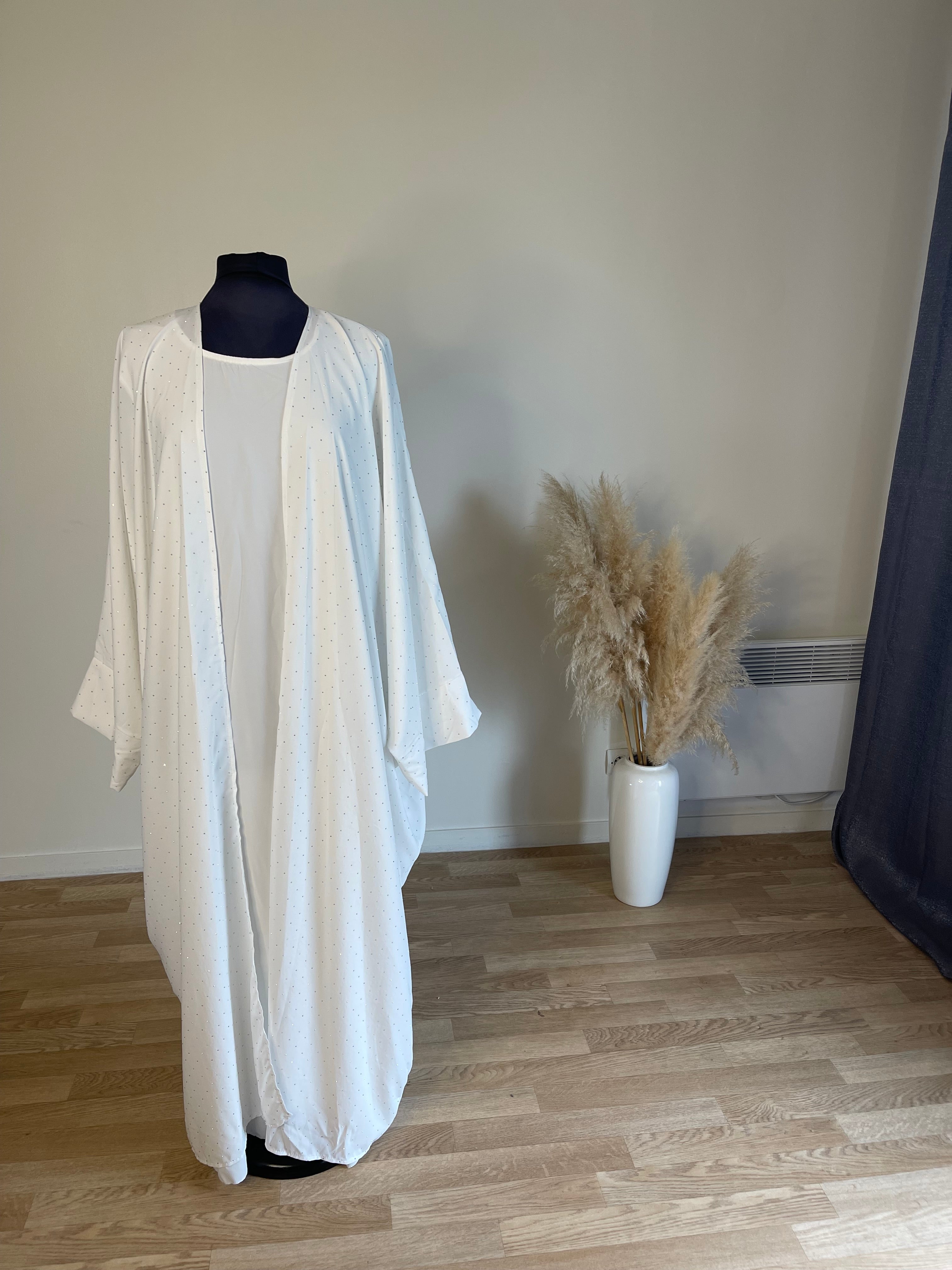 Kimono long farasha à strass taille unique