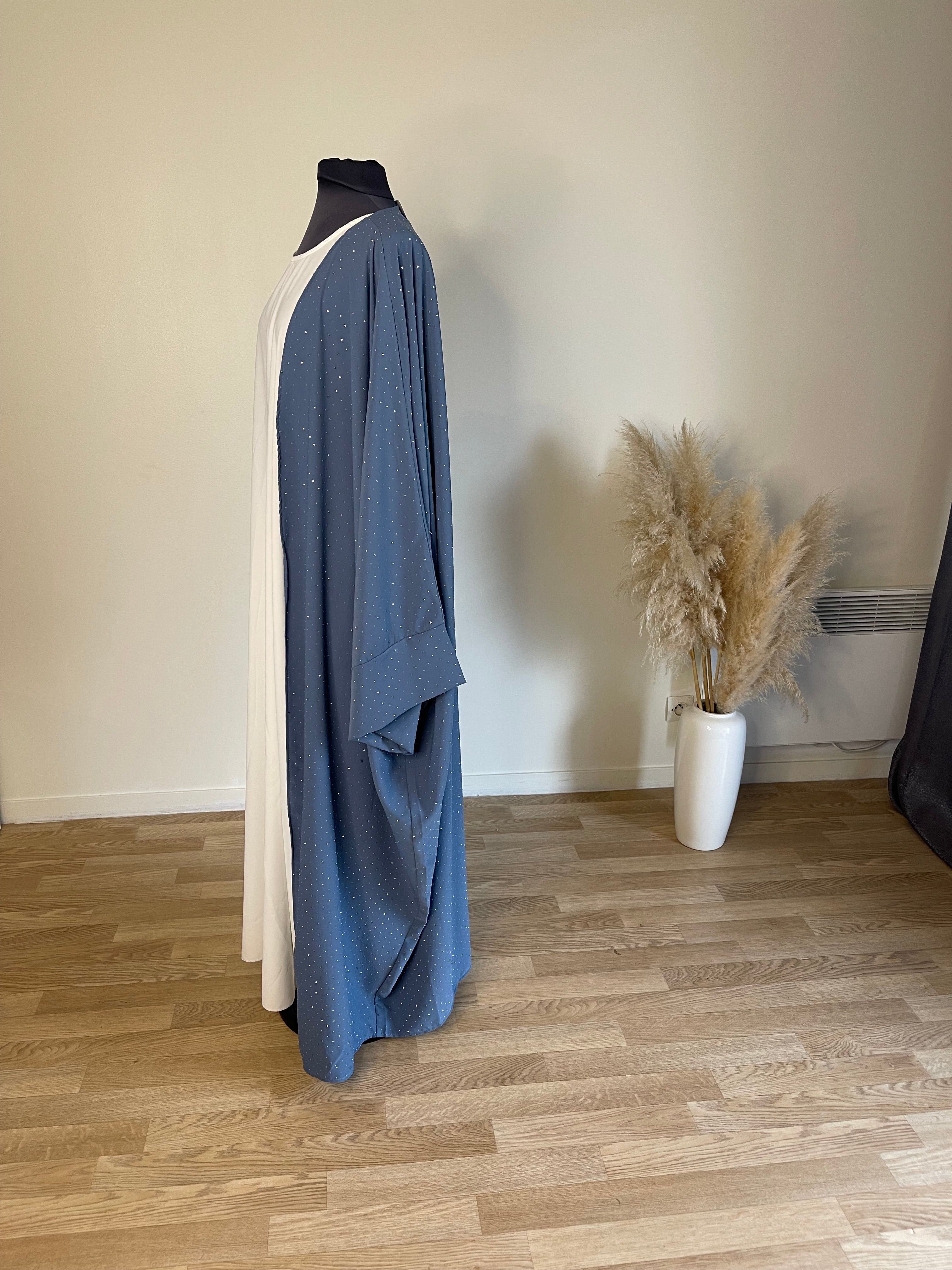 Kimono long farasha à strass taille unique