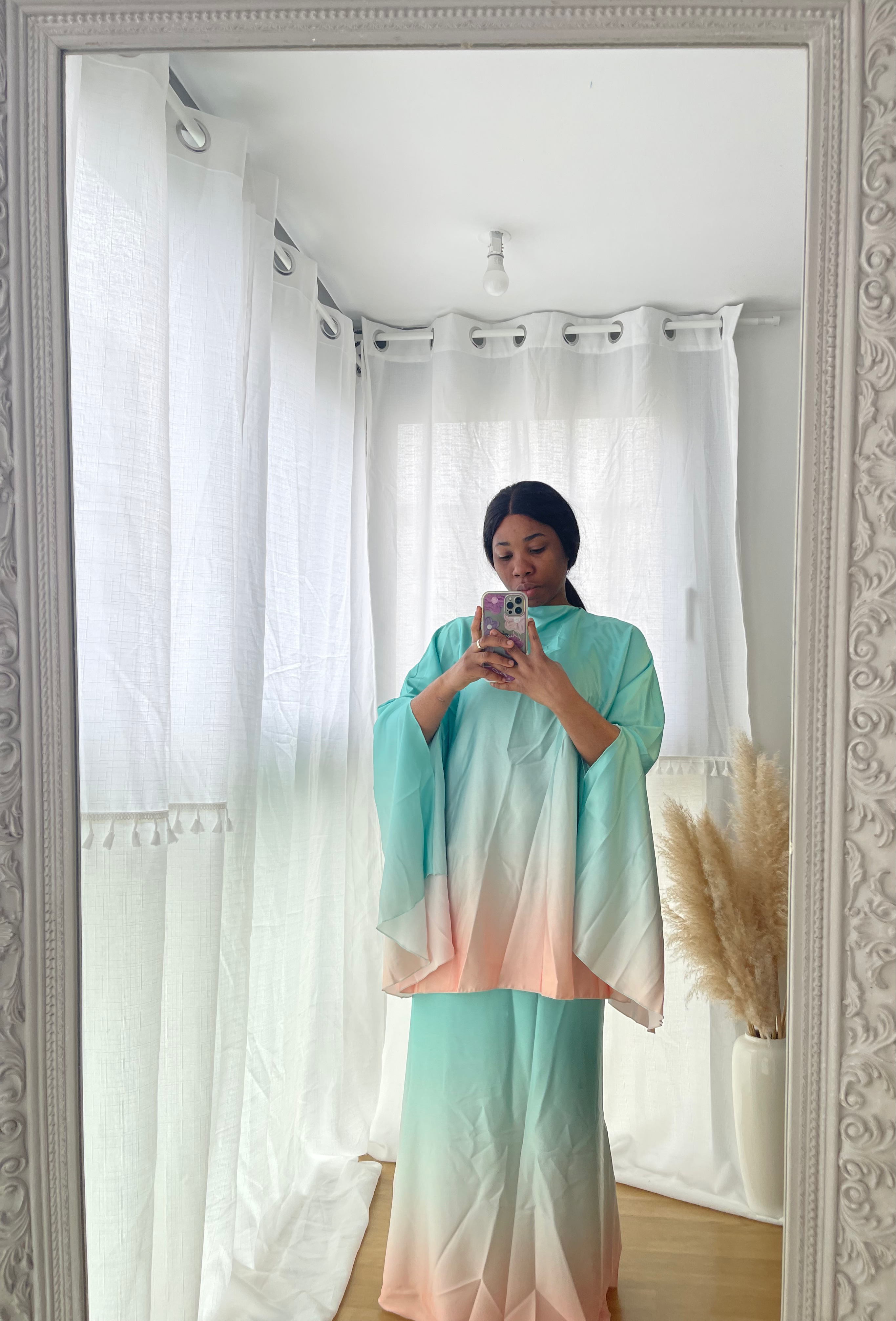 Ensemble jupe satiner dégradé