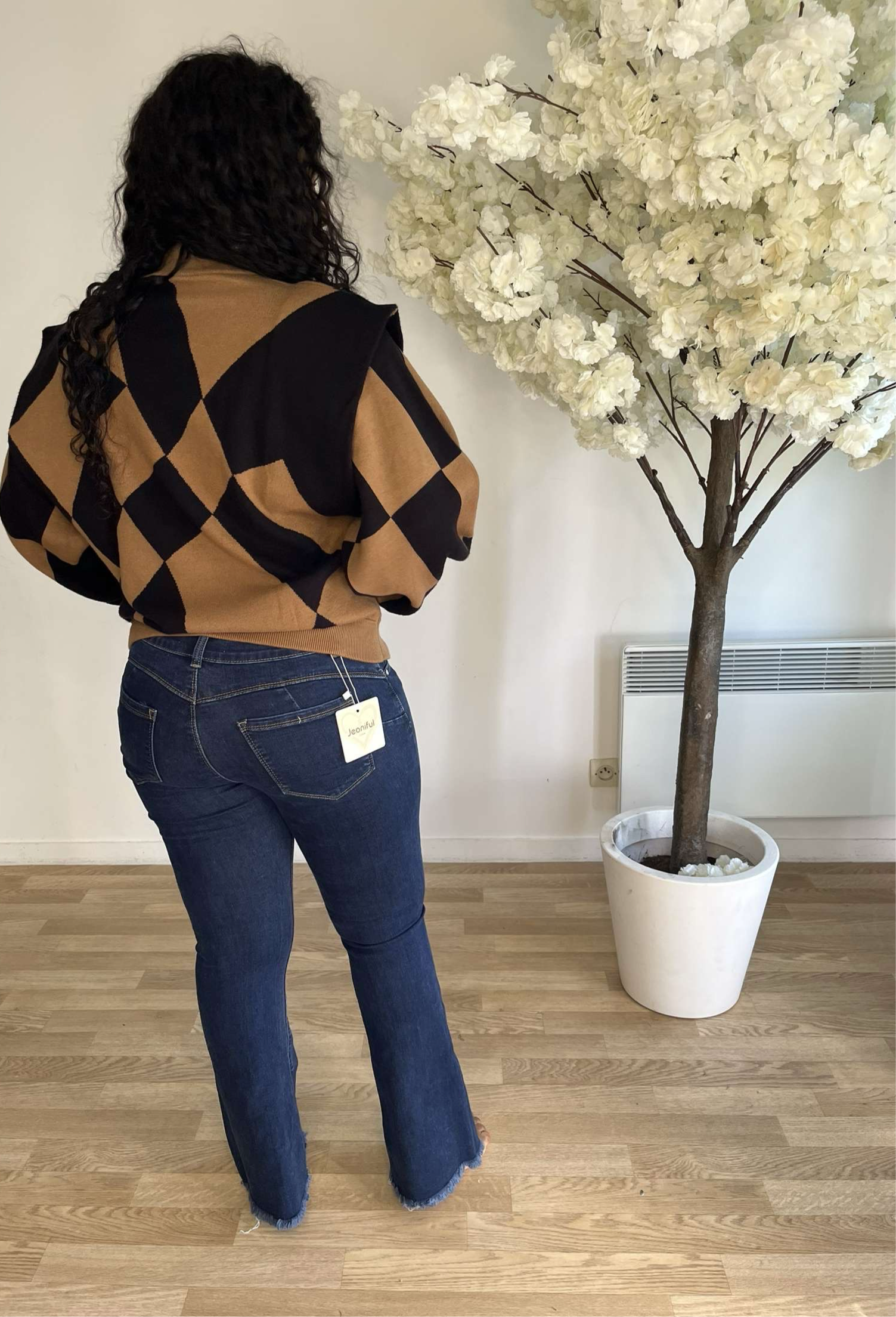 Pull en maille manche ballon