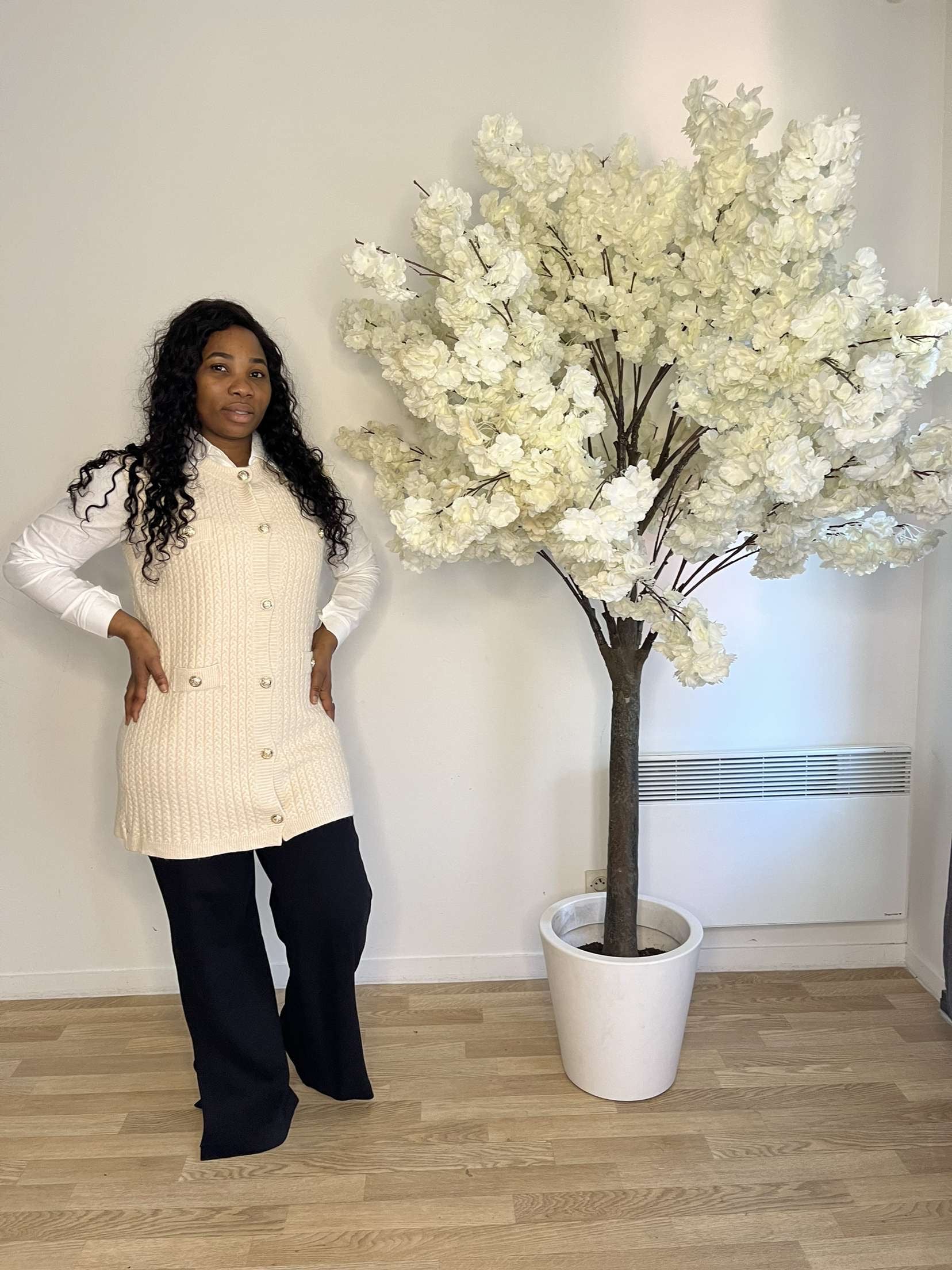 Gilet mi longue bouton doré