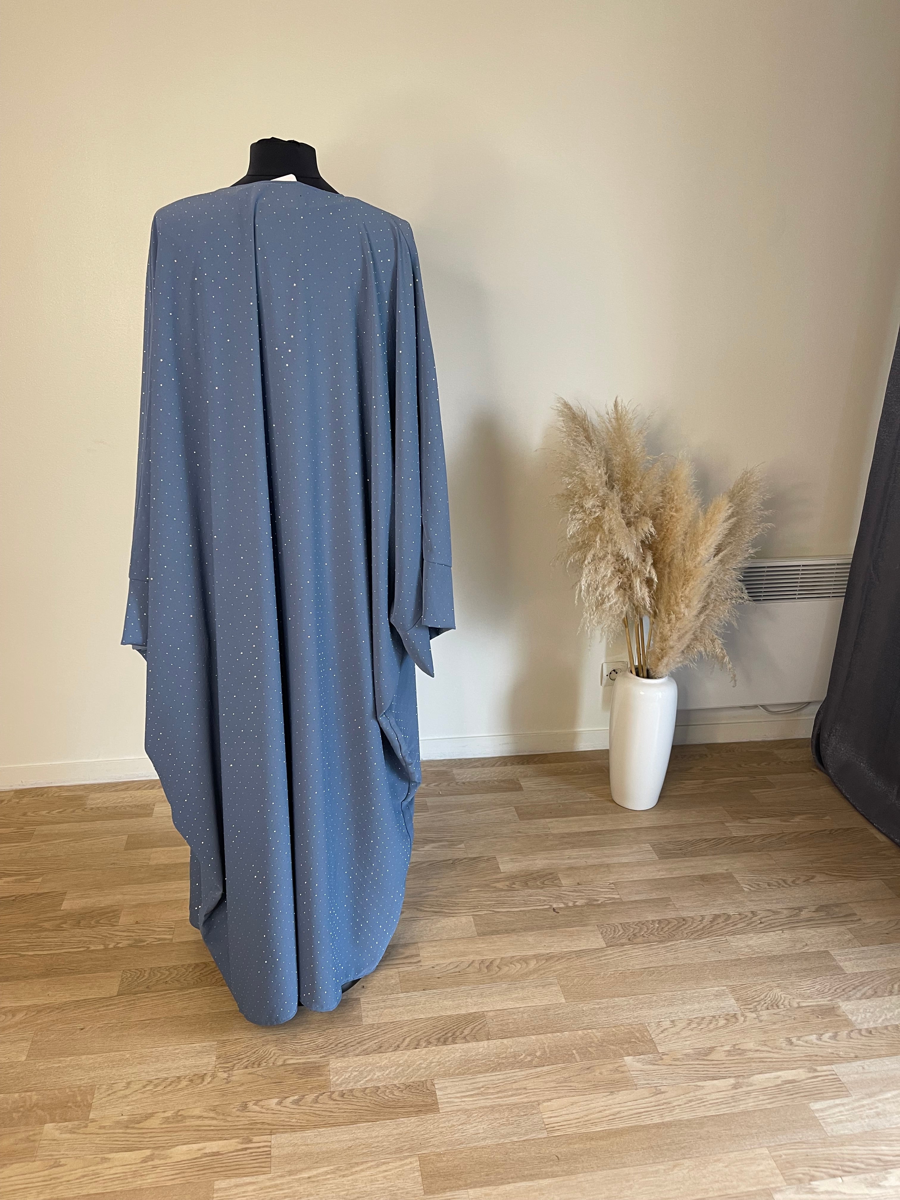 Kimono long farasha à strass taille unique