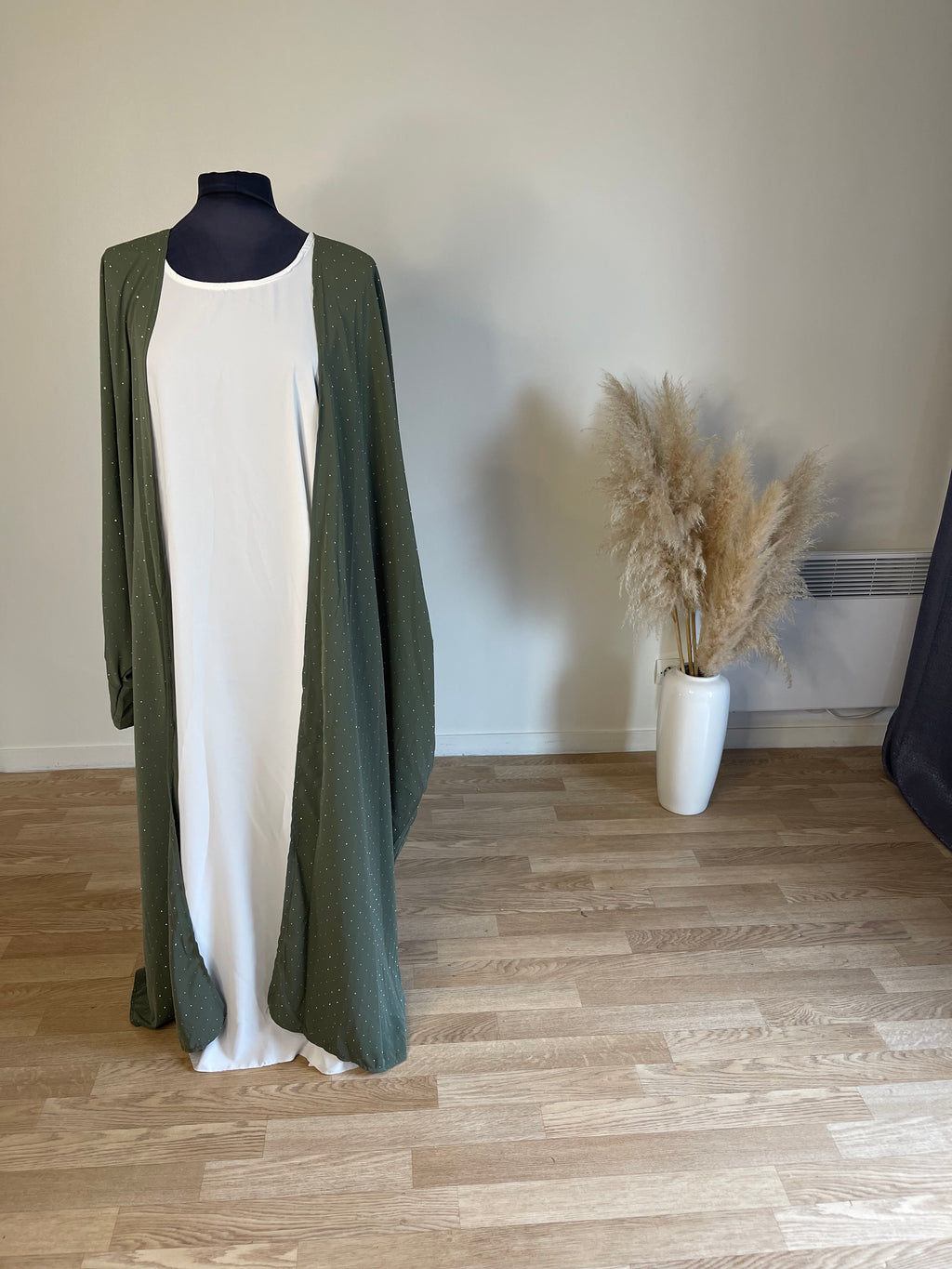 Kimono long farasha à strass taille unique